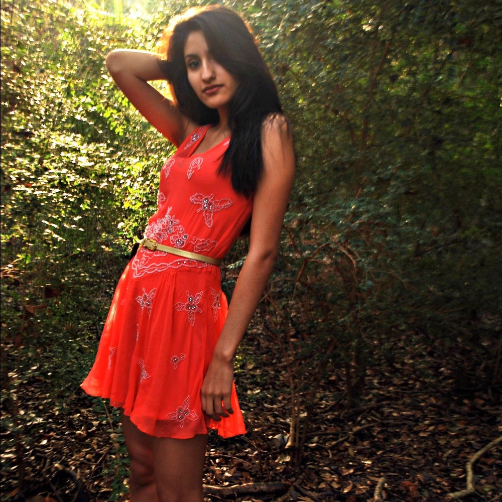 XXI Boutique skater dress with beading